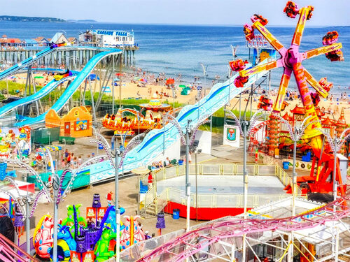 %%Palace Playland Amusement Park%%, Old Orchard Beach, ME; Two Game Cards; The game cards are each loaded with 80 Bonus Credits, which can be used on Video and Redemption Arcade Games, Rides and Midway Games. The cards can be reloaded with any denomination in US dollars at any service kiosk within the park. Palace Playland is a five-acre family-oriented amusement park featuring over 28 rides and an arcade with more than 250 games and attractions. http://www.palaceplayland.com/