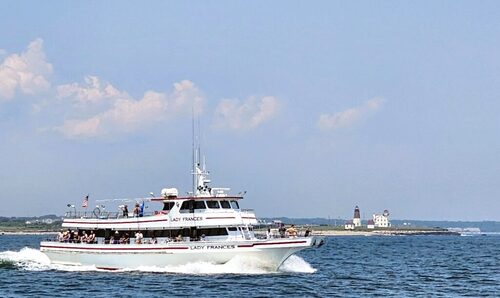 %%Frances Fleet Deep Sea Fishing and Whale Watching%%, Peace Deal, RI; Gift Certificate Toward Fishing or Whale Watch; Expires 12/31/26; Frances Fleet operates four boats out of the Port of Galilee in Narragansett, RI and offers a variety of fishing trips. Novices and experienced anglers alike are welcome on all trips, and the crew will be happy to give instructions to anyone who wants/needs instruction. Also, of special interest are their whale watch expeditions. They have enjoyed sighting various forms of marine life, including finback whales, humpbacks, minke whales, dolphins, sea turtles, giant ocean sunfish, sharks, and a wide array of bird life. https://www.francesfleet.com/