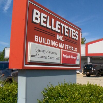 %%Belletetes Building Products Specialists Gift Card%%, Donated by the Jaffrey, NH location; Belletetes has been helping Southern NH build better since 1898; Carries brands such as Benjamin Moore, National, DeWalt, Makit, Kohler, Weber, Royal Building Products, Azek, Anderson Windows and Doors, and more; Stocks over 15,000 products at seven locations and have thousands more available online. https://www.belletetes.com/