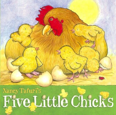 %%Autographed Copy of FIVE LITTLE CHICKS%%, Donated by author/illustrator Nancy Tafuri; Hardcover picture book; With counting, fun, and vibrant illustrations, acclaimed storyteller Nancy Tafuri brings the farmyard to life. Mamas and little ones everywhere will cherish all the special moments of these little chicks for years to come. http://www.nancytafuri.com/