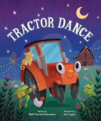 %%Tractor Dance%%, Donated by author Matt Forrest Esenwine; Board Book; Tractor Dance is a warm and light-hearted story that merges the worlds of farm equipment and music and dance. Charming illustrations infuse delightful personalities in every baler, combine and backhoe. The story offers a new and refreshing angle to these big machines that spawn so much curiosity and interest in young children. https://mattforrest.com/