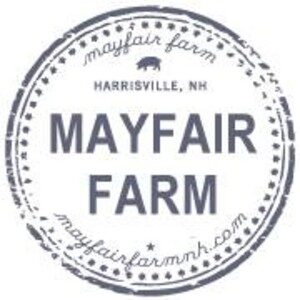 %%MayFair Farm Gift Certificate (2)%%, Donated by Barbara Michelson; A small scale, diversified family farm and kitchen in Harrisville, NH; The unique combination of quality, local farm products, an onsite commercial kitchen, and personalized client attention offer farm-to-table catering and events with an emphasis on seasonal, local menus. https://mayfairfarmnh.com/