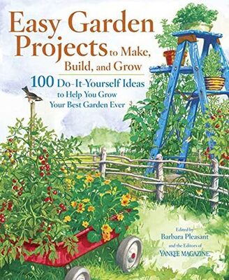 %%Hardcover Copy of EASY GARDEN PROJECTS TO MAKE, BUILD, AND GROW- 200 DO-IT-YOURSELF IDEAS TO HELP YOU GROW YOUR BEST GARDEN EVER (1)%%, Donated by Yankee Publishing, Inc., Dublin, NH; Edited by Barbara Pleasant; These inventive and clever garden accessories work for a wide variety of garden tasks--from making compost, planting seeds, and controlling weeds to trellising climbing plants, attracting backyard wildlife, and keeping everything well-watered. This comprehensive hands-on guide for do-it-yourself gardeners is filled with quick-and-easy projects for vegetable gardens and every part of the yard. And there's no need to buy costly materials since the projects use easy-to-buy supplies or scrap items. https://ypi/.com/