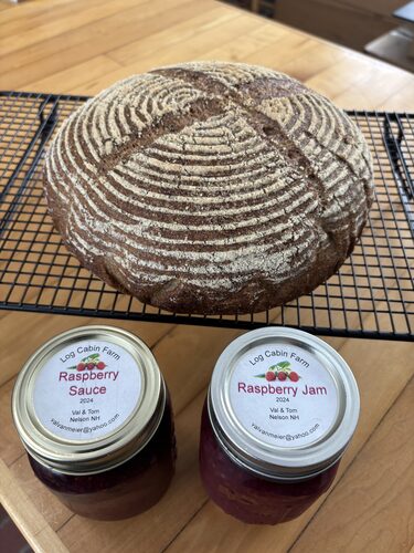 %%Homemade Gluten Free Bread and More%%, Donated by Valerie Van Meier; One large loaf of Gluten Free bread, along with 1 pint jar of homemade Raspberry Jam and 1 pint jar of homemade Raspberry Sauce; Sauce is ideal on ice cream; Winner will give Valerie a minimum of a two-week notice and pick up can be in Nelson, NH or at HCC; Must schedule pick up by 12/1/25.