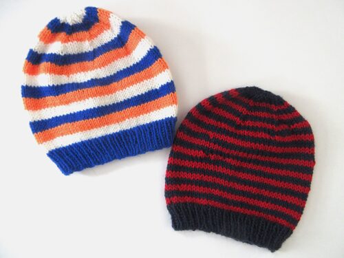 %%Handmade Beanie (2)%%, Donated by Sweet Potato Clothing Company, Marlborough, NH; Sized Teen/Adult Small; Brushed polyester spandex blend; Cozy, soft warm close-fitting beanie; Fits great under ski or bike helmet; Perfect for milder winter days or a spring hat. https://www.facebook.com/sweetpotatocc/