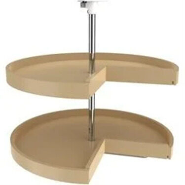 %%Rev-A-Shelf Polymer Corner Lazy Susan%%, Donated by Charles Sorenson, Brand new in box; Model #6942-28-15-52; 28 inch diameter pie cut; Color: Almond; 2 shelf; Rev-A-Shelf's polymer lazy susans are revered as the best on the market. Whether you are replacing an old unit or just adding a lazy susan to your corner cabinet. You will not be disappointed with the high-quality design and the durable rotating hardware that makes installation simple.
