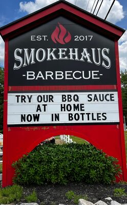 %%Smokehaus Barbecue Gift Certificate%%, Donated by the Lewis family; Good at Dublin and Amherst, NH locations; Traditional style BBQ is slow cooked to perfection and served with scratch made sides. https://smokehausbbq.com/dublin/