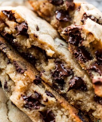 %%Six Gluten and Dairy Free Giant Chocolate Chip Cookies%%, Made and donated by Andrea Clifford; These soft and thick cookies are nearly 4x the size of regular cookies with dozens of chips in every bite! Every precaution will be made not to cross contaminate, but this is NOT a dedicated gluten free kitchen. One week notice to be delivered to HCC. Order must be placed by 4/1/2026.