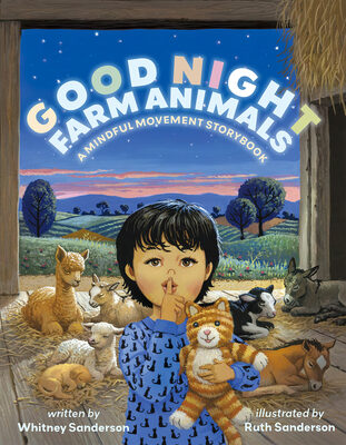 %%Autographed Copy of GOOD NIGHT, FARM ANIMALS%%, Donated by illustrator Ruth Sanderson; Author is Whitney Sanderson; Board book; Ruth will sign and dedicate the book to the person chosen by the winner and then mail the book at no additional expense anywhere in the continental US. This sweet and inclusive story, illustrated by award-winning artist Ruth Sanderson, encourages children to yawn, stretch, and breathe along with characters in the book as they act out the movements of farm animal friends winding down before bedtime. Can they quack a goodnight song? Curl up like a sleepy kitten? Good Night, Farm Animals is just right for bedtime reading. https://goldenwoodstudio.com/