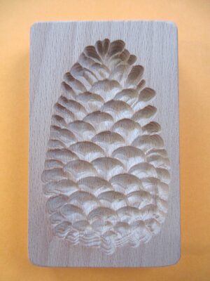 %%Wooden Pinecone Cookie Mold (1)%%, Donated by the Cornell family; Brand new;