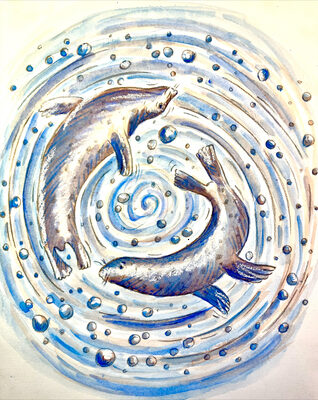 %%Autographed Hardcover Copy of I LOVE YOU OCEANLY and Original Sketch from Book%%, Donated by illustrator Hazel Mitchell; Hazel will sign and dedicate the book to the person chosen by the winner and then mail the book and sketch at no additional expense anywhere in the continental US. Sketch is mixed-media and approximately letter size. Beachly, oceanly, shorely, this is the book to share with your loved ones, in, on, beside, or even while just thinking about the ocean. With rounded corners and heavy-stock glossy paper, it has the look and feel of an oversize board book. Ages 3-7 years. Click on large image to view the original sketch that will accompany book. https://www.hazelmitchell.com/